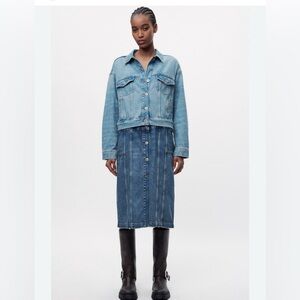 ZARA UK DENIM 2pc. Skirt Jumpsuit